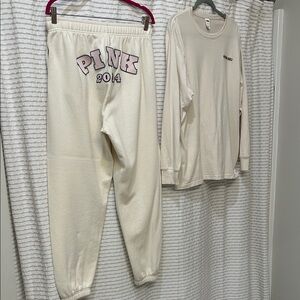 Victorias Secret PINK sweatpants and long sleeve Tee size Medium